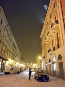 La neve in Piazza Prefettura a Campobasso