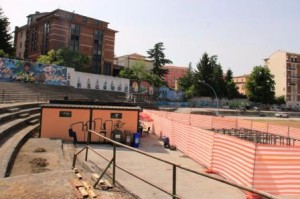 I lavori all'ex stadio 'Romagnoli'