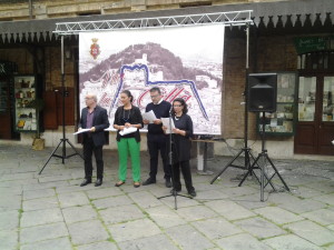 La conferenza stampa di presentazione a Piazzetta Palombo