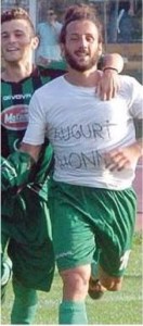 Vittorio Esposito e la dedica a nonno Vittorio Esposito dopo il gol contro la Jesina