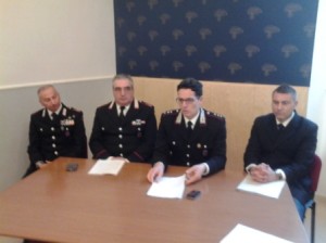 Momenti della conferenza stampa tenutasi questa mattina, 4 dicembre sugli scippi a Bojano