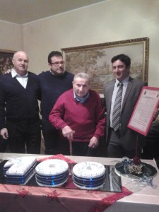 Emiliano Fatica con il nipote Salvatore Colagiovanni e i sindaci Antonio Battista e Luca Fatica