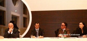 La presentazione del calendario di Telemolise: Antonio Di Lallo con Quintino Pallante, il sindaco Antonio Battista ed Erica Mastropietro