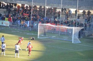 il gol di Di Matera che porta in vantaggio il Termoli