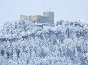 Un immagine della neve a Campobasso di marzo 2015