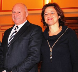 Il sindaco Antonio Battista e il vice-sindaco Bibiana Chierchia