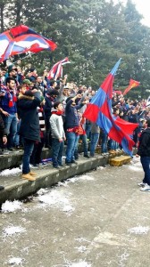 I tifosi del Campobasso in curva all'Angelini di Chieti