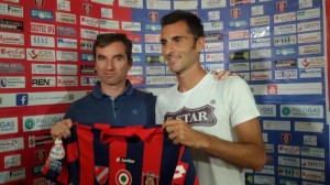 Il presidente del Campobasso, Giulio Perrucci, e il difensore Filippo Gattari