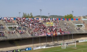 I tifosi del Campobasso presenti in Curva Nord nella gara contro la Sambenedettese