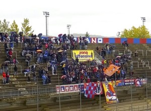 I tifosi in Curva Nord durante la partita tra il Campobasso e la Fermana