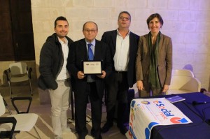 La premiazione a Lecce: al centro De Matteis e Di Labbo