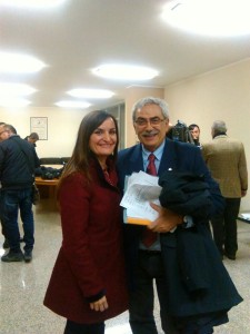 Il neo-presidente della Provincia di Isernia, Coia, con il segretario regionale del PD, Micaela Fanelli