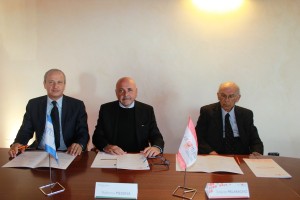 il Presidente FederAnziani Roberto Messina con il Presidente Neuromed Erberto Melaragno e della Fondazione Mario Pietracupa
