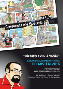 La copertina del calendario dei Misteri 2016