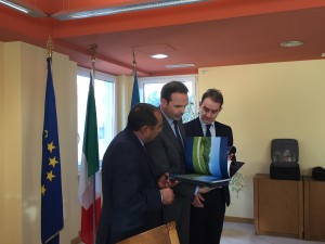 Il governatore Frattura, l'assessore Veneziale e il ministro dello Yucatan, Raùl Godoy Montañez