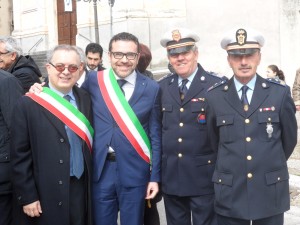 Il sindaco di Venafro, Sorbo, l'assessore Colagiovanni e gli agenti Scala e Cirelli