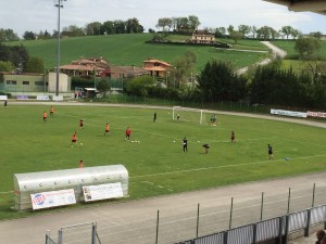 Il riscaldamento del Campobasso a Matelica