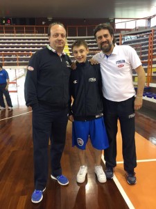 Emiliano Esposito con i coach Capobianco e Sabatelli