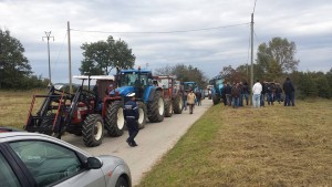 La manifestazione di mezzi agricoli, trattori e mietitrebbia