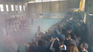 La Chaminade Campobasso festeggia al 'PalaSturzo' dopo la salvezza ottenuta nell'ultimo campionato di serie B