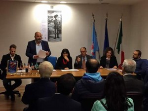 Un momento della conferenza stampa di presentazione della mostra 