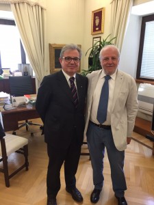 Il consigliere regionale Salvatore Ciocca con il Prefetto Bruno Frattasi, capo dipartimento dei Vigili del Fuoco