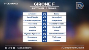 La prima giornata del girone F di serie D 2017/2018