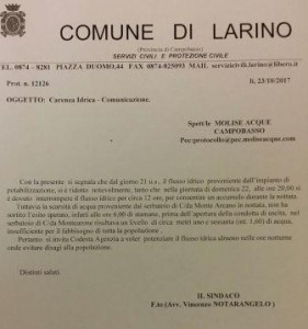 NOTA SINDACO A MOLISE ACQUE(1)