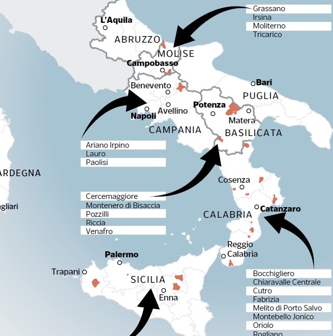 Le zone rosse del Molise si trasferiscono in Basilicata. L'errore geografico in una mappa sulle ...